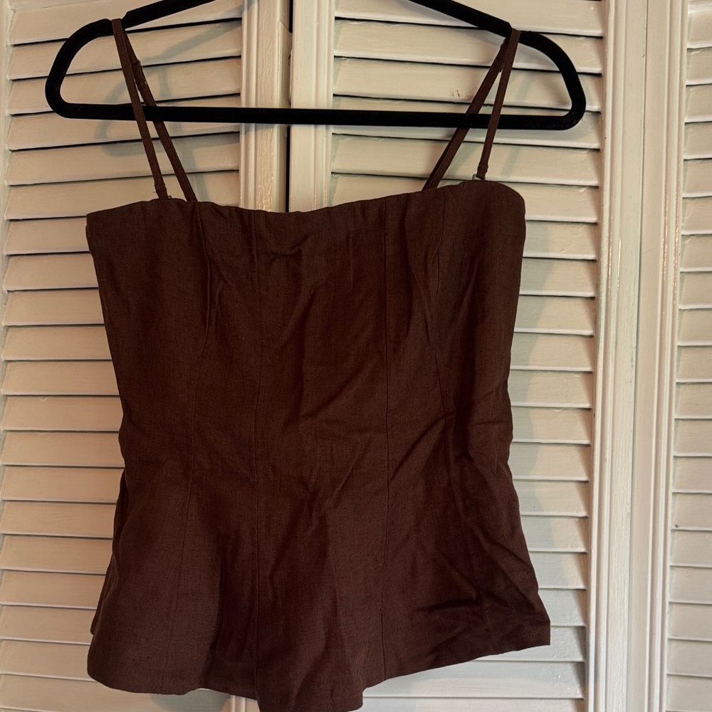 Linen peplum top